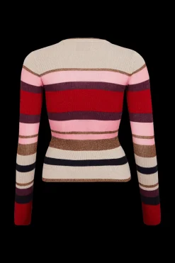 Sale Wool And Lurex Striped Jumper Women Sweaters