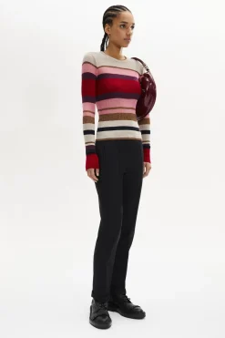 Sale Wool And Lurex Striped Jumper Women Sweaters